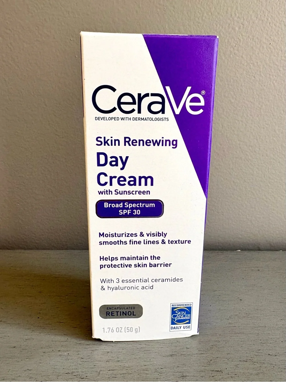 CeraVe Skin Renewing Day Cream SPF 30 Anti- Aging Face Moisturizer Retinol